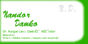 nandor damko business card